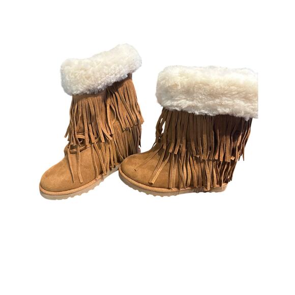 Madden Girl Sleet Leather Fringe Boot, Size 5.5M, NWOT - Picture 1 of 5